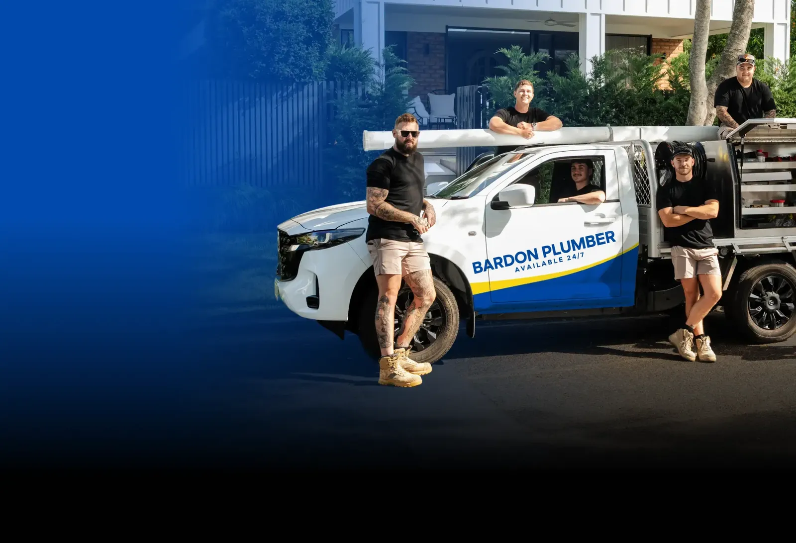 Bardon Plumber team with the ute